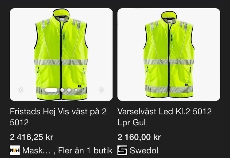 Fristads varselväst kl2 med led belysning