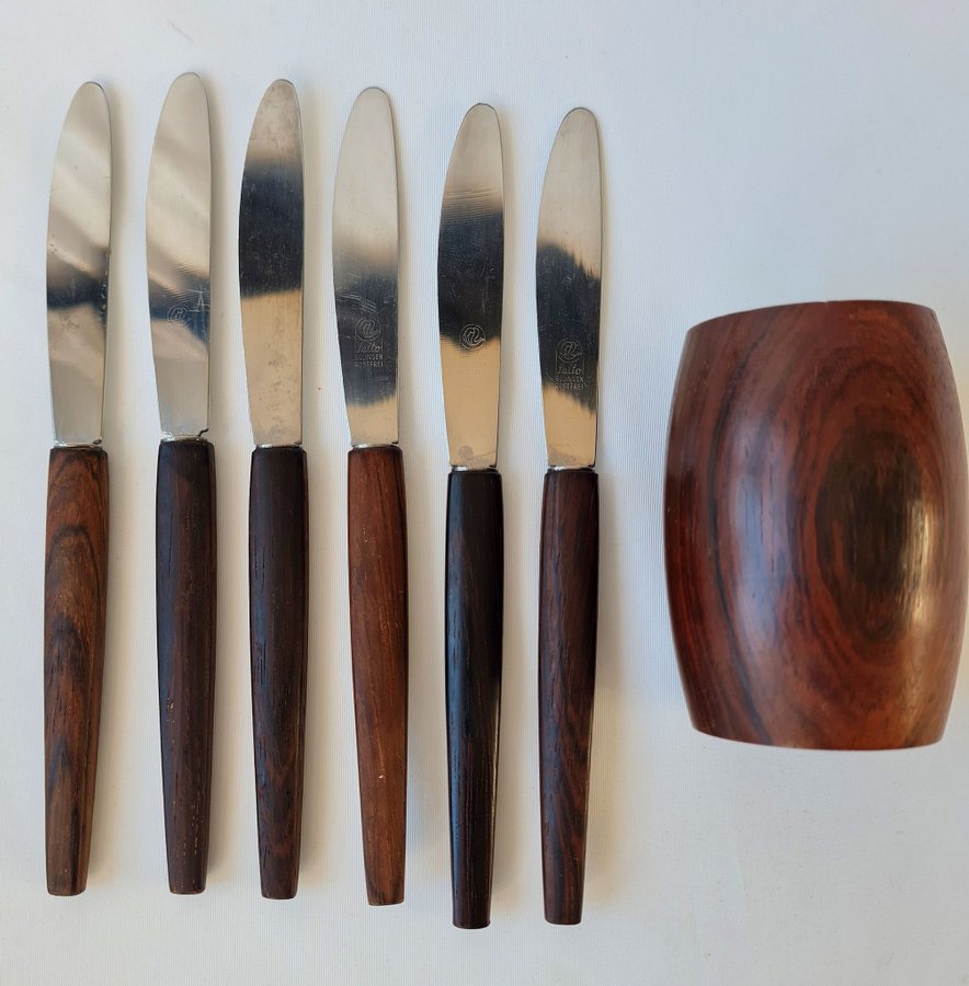 Teak Fruktknivar Set Med Ställ Solingen Kniv knivar