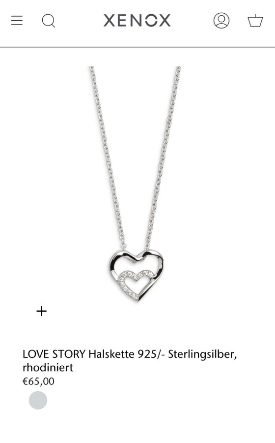 Nytt vackert Xenox Love Story halsband 925/Sterlingsilver