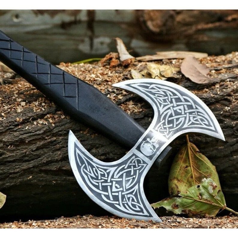 Double Blade Viking Axe Double Headed Viking Axe Battle Axe Handmade Axe