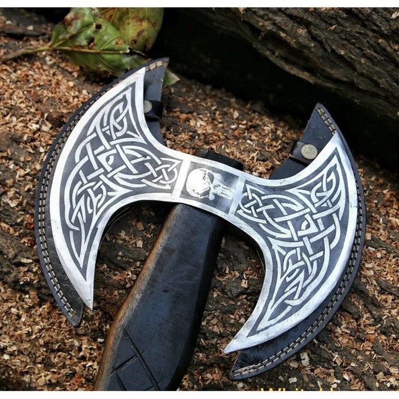 Double Blade Viking Axe Double Headed Viking Axe Battle Axe Handmade Axe