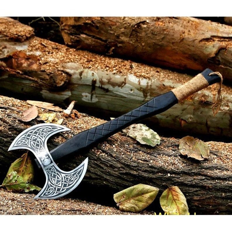 Double Blade Viking Axe Double Headed Viking Axe Battle Axe Handmade Axe