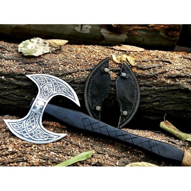 Double Blade Viking Axe Double Headed Viking Axe Battle Axe Handmade Axe