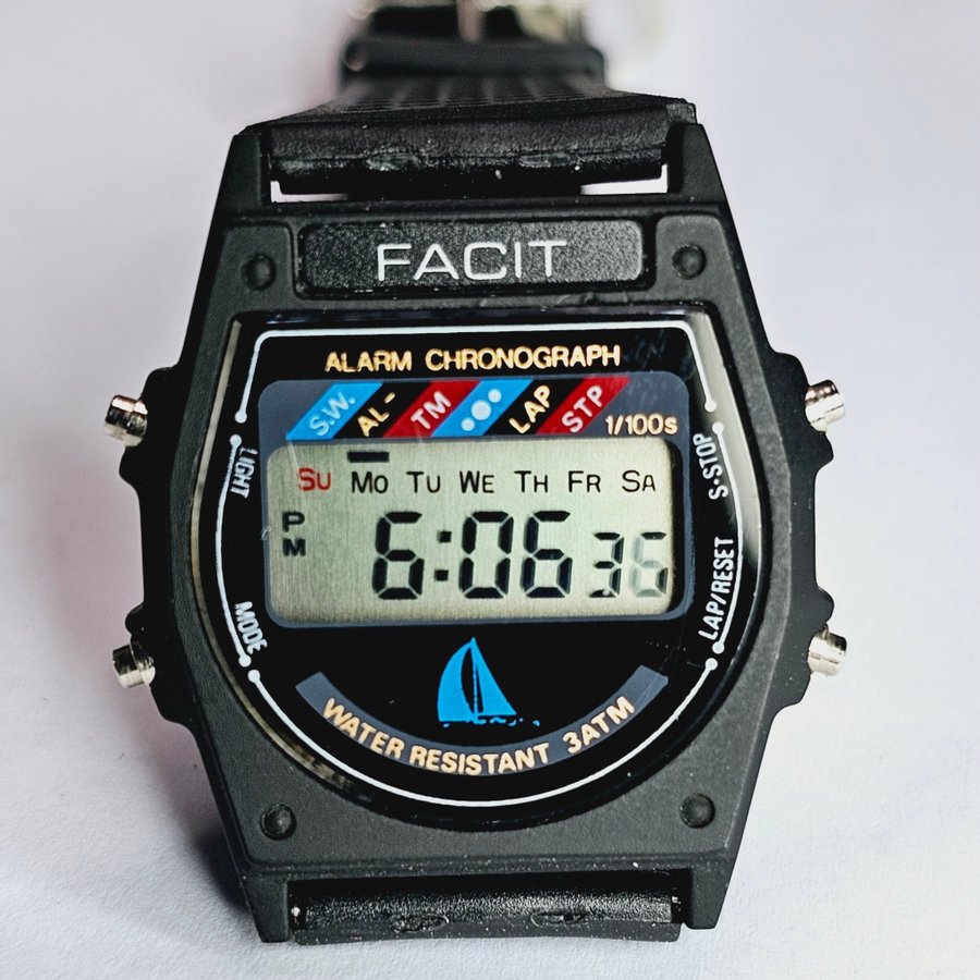 Facit Alarm Chronograph Digital KlockaVintage