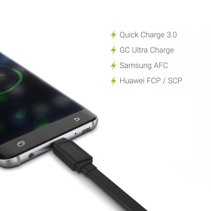 Regular price: SEK 347 | NEW Green Cell USB Cable | Black | USB C | 25 cm