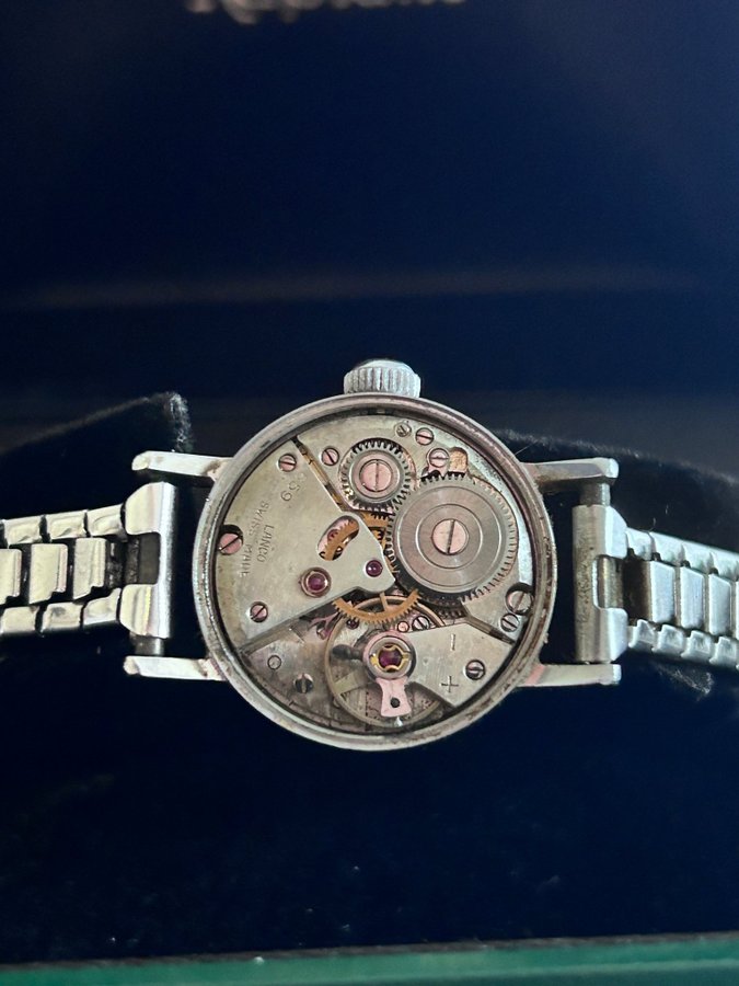 vintage LANCO klocka  automatisk klocka  ca 1950  samlarobjekt  silver