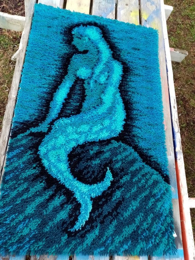 Vintage Mermaid Rugs RYA Two one red one blue