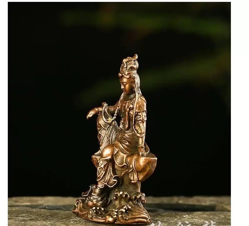 Antique Bronze Guan Yin Statue