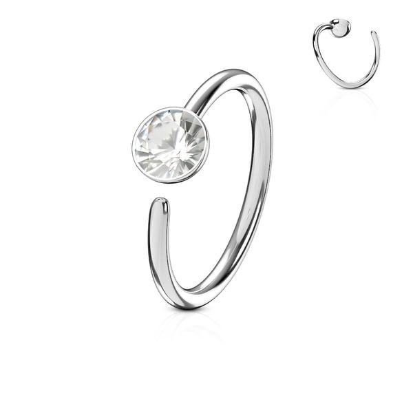 REA__REA__10 mm Piercing ring i 316L stål med Vit CZ