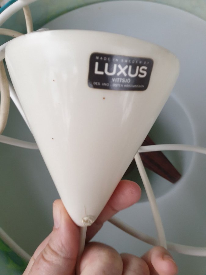 XXL 60tal LUXUS MARJATTA METSOVAARA Kukka grön turkos taklampa funkis deco retro