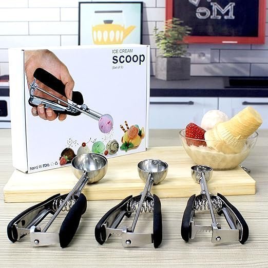 Helt ny Ice Cream Scoop with Trigger 3 Pieces Glass Ball