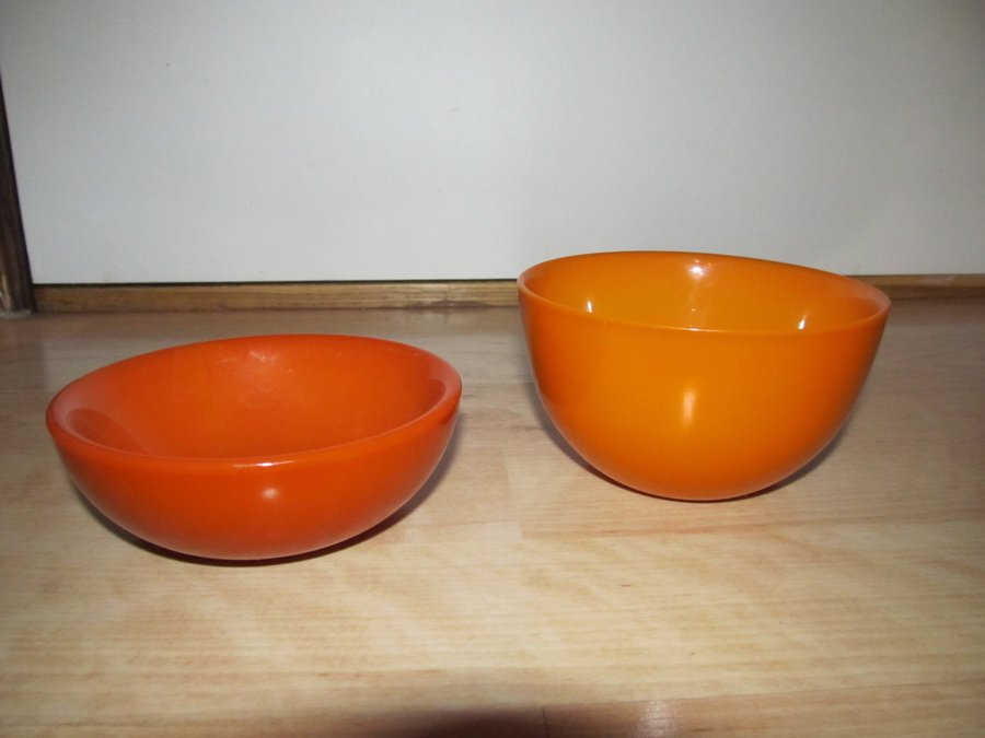 ORREFORS COLORA 2st Design Samlar Skål Orange Glas Retro Vintage 70-tal Nostalgi