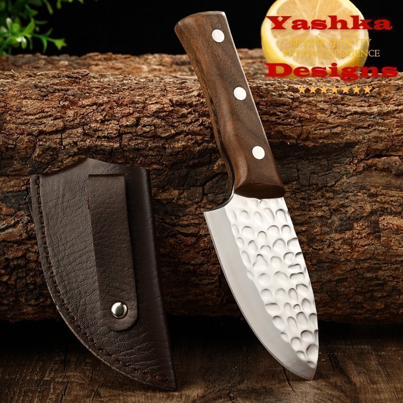 Chef Knife Mini Cleaver Utility Outdoor Cooking BBQ Kitchen Home Tool Scabbard