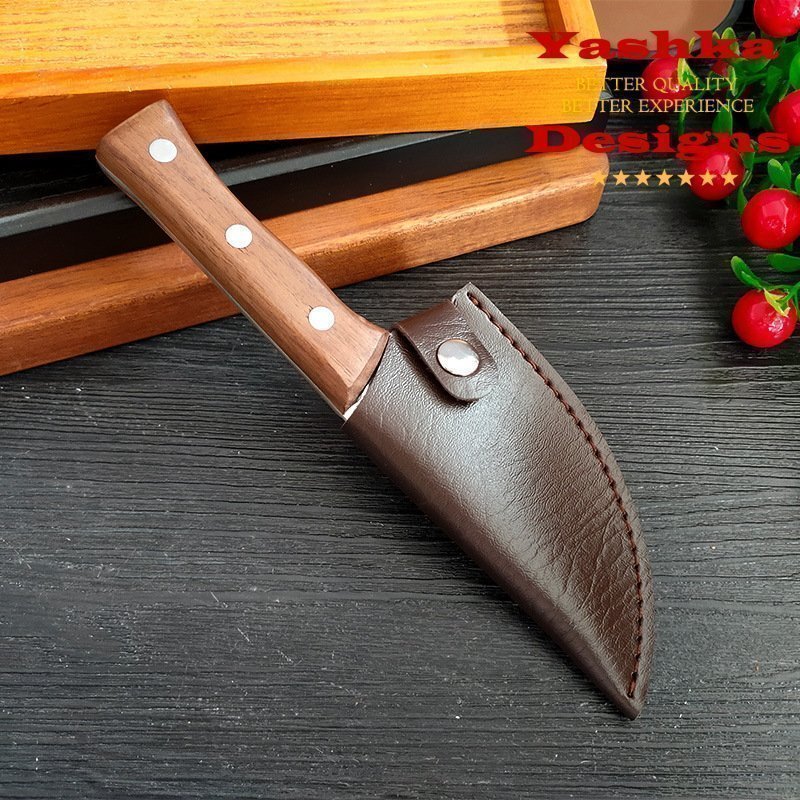 Chef Knife Mini Cleaver Utility Outdoor Cooking BBQ Kitchen Home Tool Scabbard