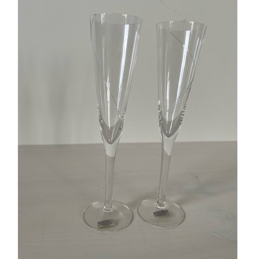 2 st Kosta Boda Line Champagne glas Anna Ehrner