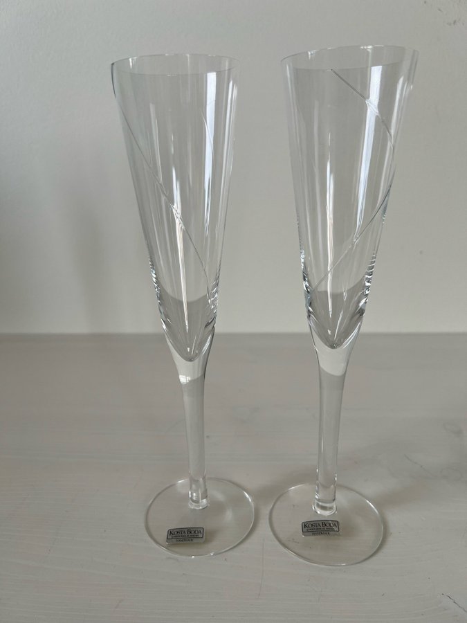 2 st Kosta Boda Line Champagne glas Anna Ehrner