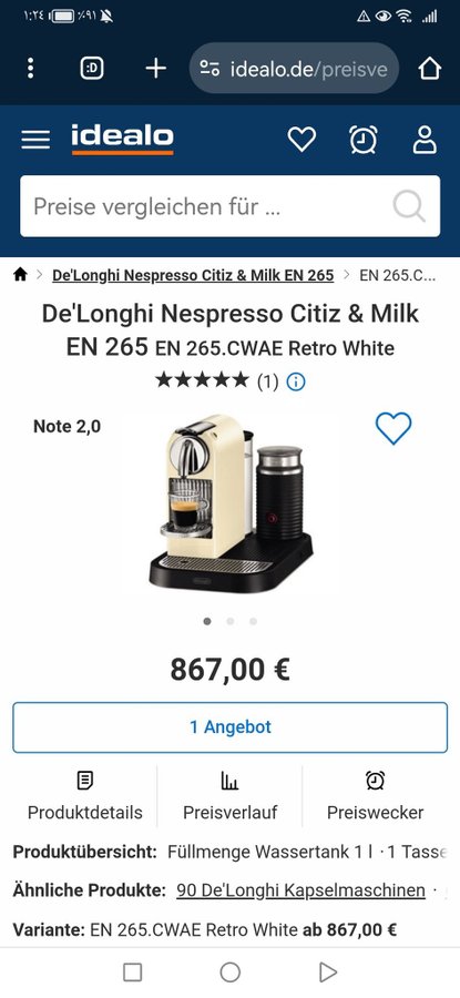 Espresso Delonghi en 265 cwae