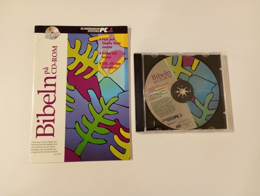 Bibeln på CD ROM Scandinavian PC Systems 1995 Svensk utgåva Religion Kristendom