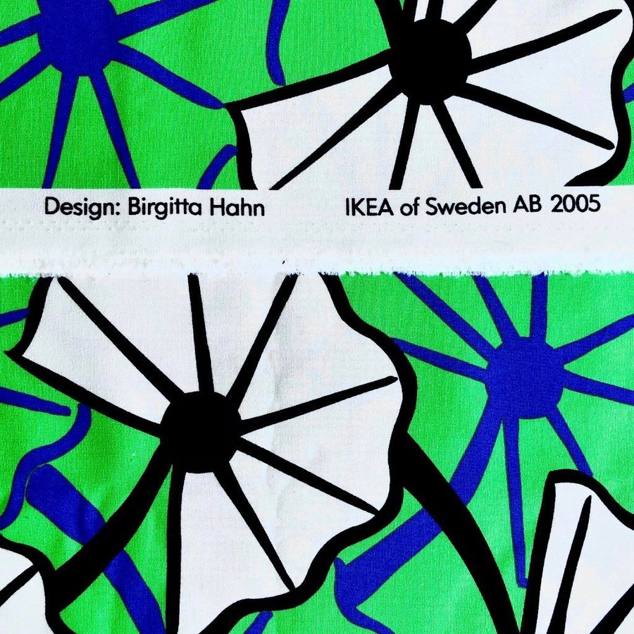 BIRGITTA HAHN • IKEA 2005 • 10-GRUPPEN • 55 METER HELT OANVÄNT TYG • NYSKICK!!!