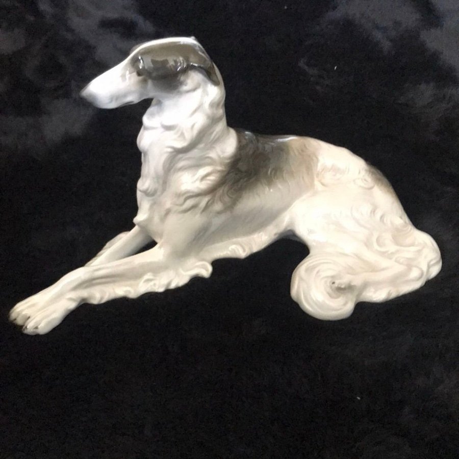 Porcelain Greyhound or borsoi Figurine