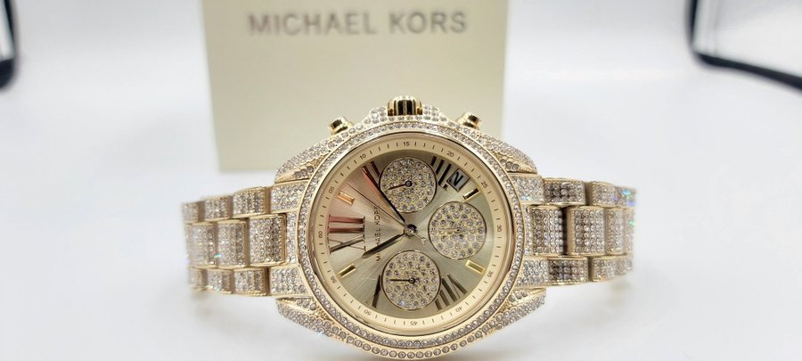 Michael Kors Bradshaw MK6494 Goudkleurige Dameshorloge met Kristallen