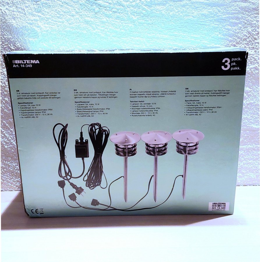 "NYTT" • Butikspris ca 800:- • 3-pack • Trädgårdsbelysning • Utebelysning • (1/3