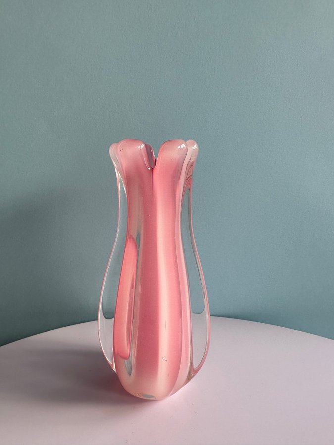 Vintage lyserød Murano alabastro vase