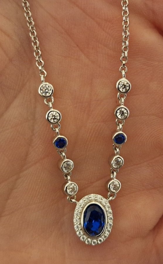 Safir silverhalsband (många stämplar)