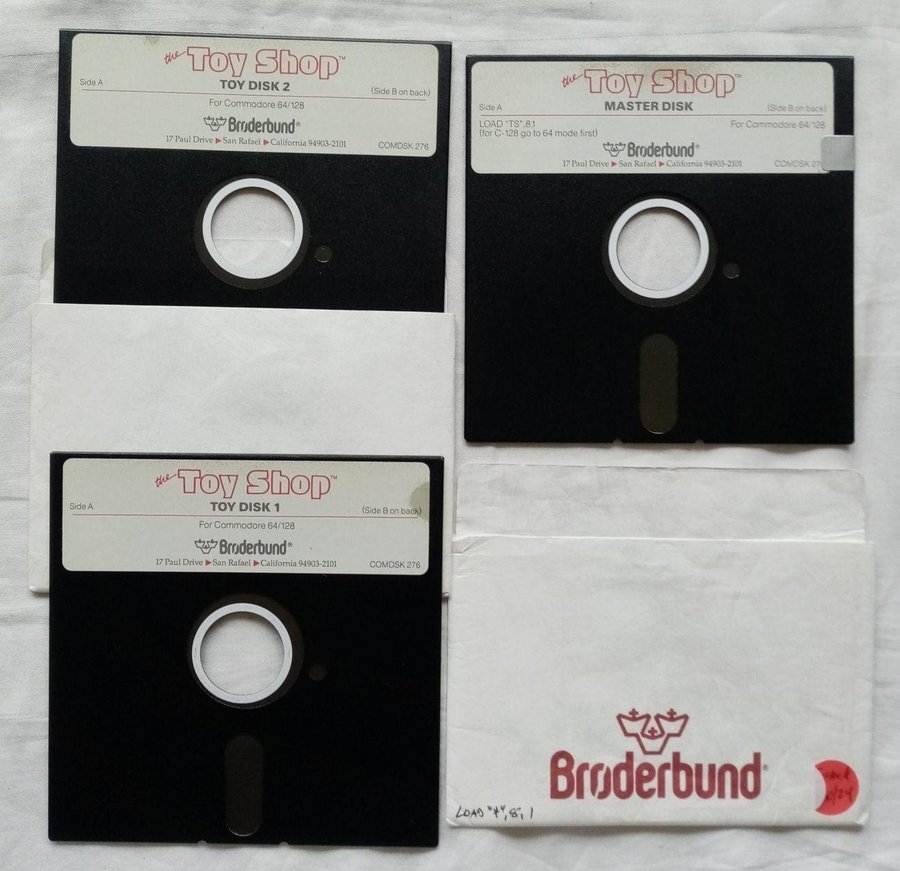 The Toy Shop (Bröderbund) 3 x Lös Disk ->TESTAD<- Commodore 64 / C64