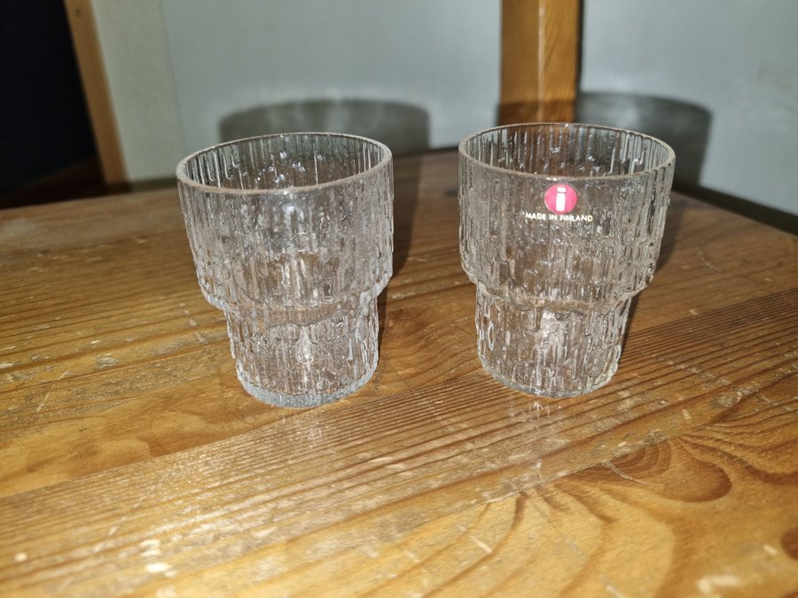 Iittala 2 Paadar snapsglas Tapio Wirkkala