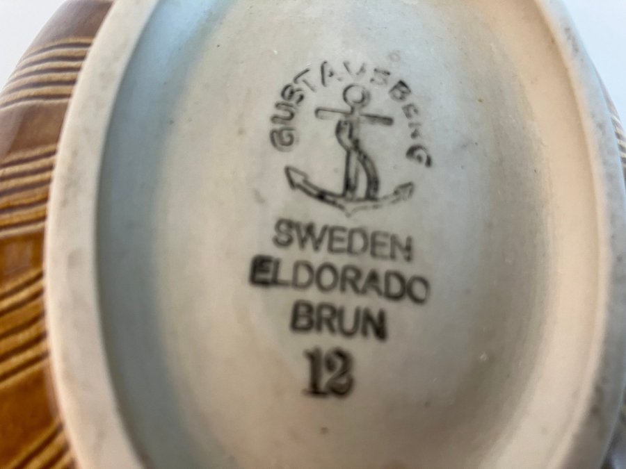 Skål ELDORADO BRUN GUSTAVSBERG SWEDEN WILHELM KÅGE retro fint skick