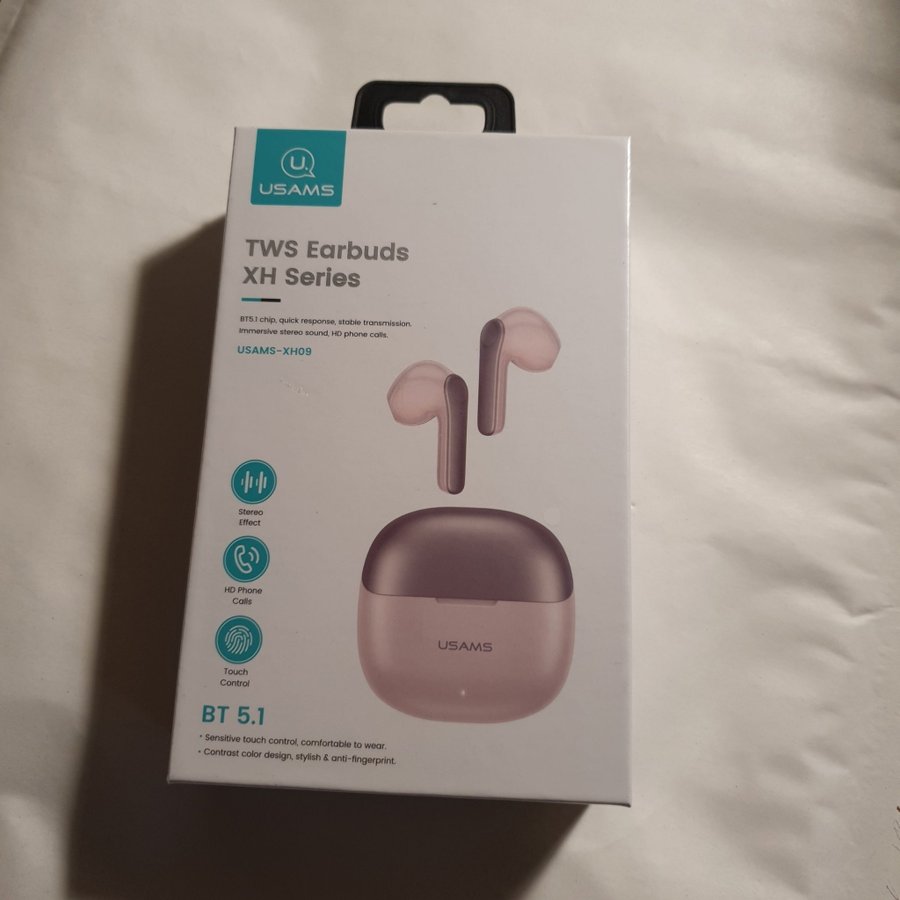 Hörlurar bluetooth • Bluetooth 51 TWS • Dual Mic • USAMS • Rosa