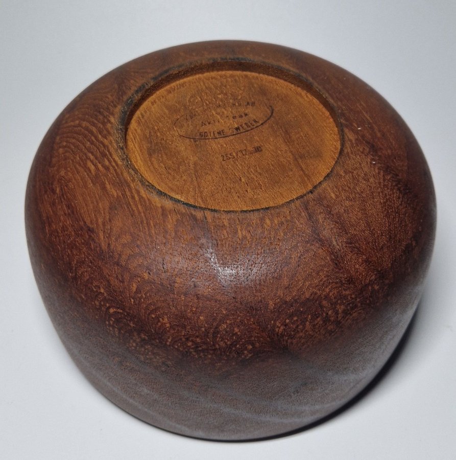 Skål/bowl i teak Karl Holmberg Götene 1960 tal