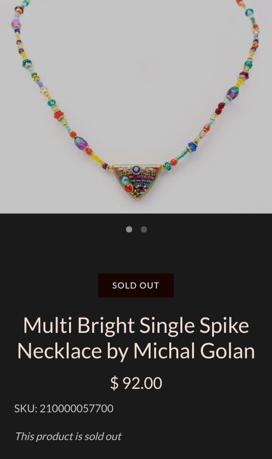 Michal Golan - Single Spike - Färggrant Halsband med Halvädelstenar