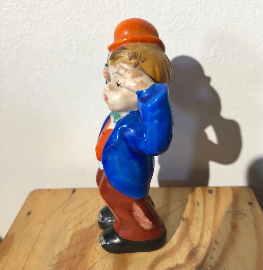 Samlarfigur Vintage Clown Trollkarl Prydnad Porslinsfigur Porslin Prydnad Retro