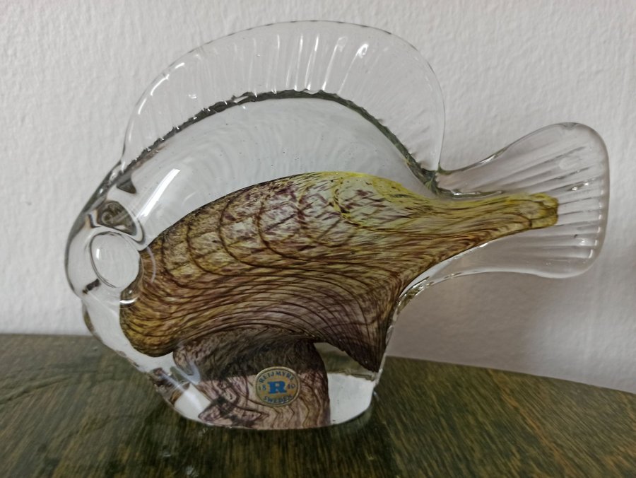 Retro fint fisk glas skulptur Konstglas Reijmyre