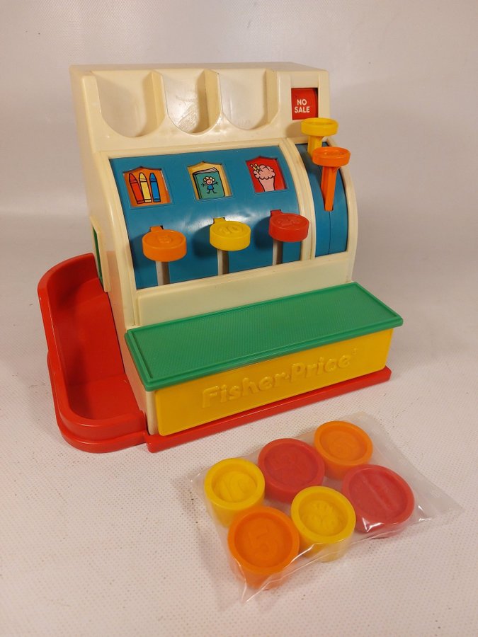 Fisher Price kassaapparat vintage leksak