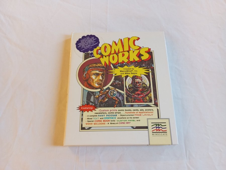 ComicWorks Mindscape Macintosh 512K programvara disketter USA 1986 Comic Works