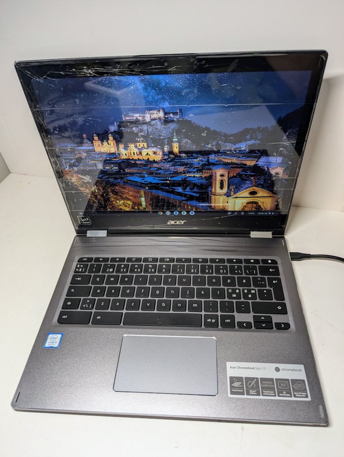 Laptop Acer Chromebook 13 N18Q2 med sprucken skärm