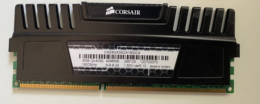 Corsair Vengance DDR3 4GB 1600MHz - CMZ8GX3M2A1600C9 - 9-9-9-24