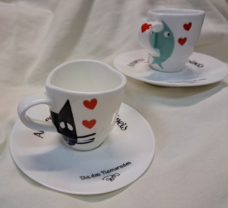 kaffehjärtkoppar 2 DELTA coffee heart cups celebrating Valentine's Day Portugal