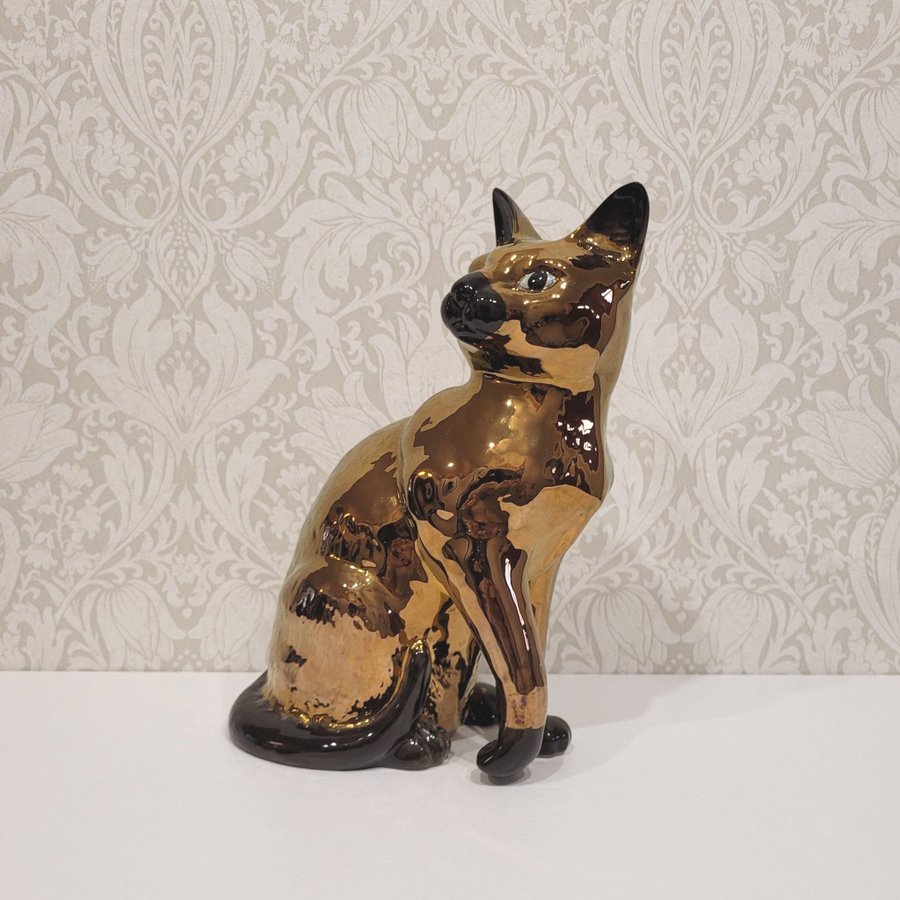 BESWICK ENGLAND Ovanlig Katt Siames Koppar Djupstämplad Figurin