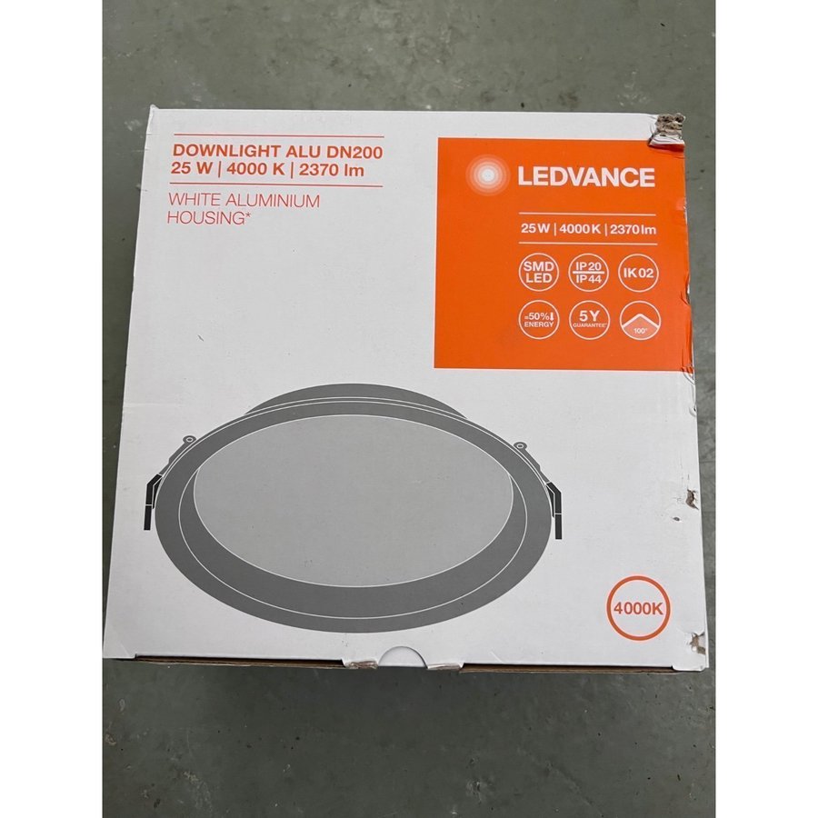 Ledvance LED Downlight Alu DN200 25W 2370lm 100D - 865 Dagsljus | 215mm - IP44