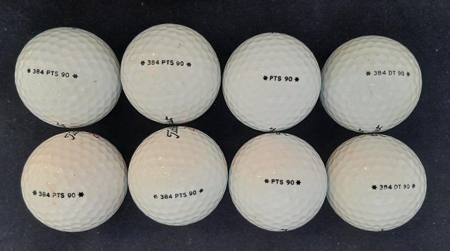 12 golfbollar - Titleist 384 PTS 100 PTS 100 384 DT 100 och DT 100