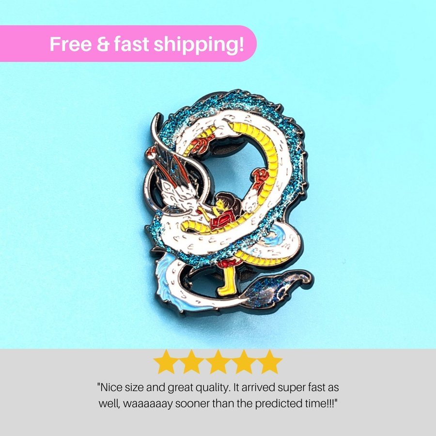 Spirited Away Enamel Pin - Limited Edition Studio Ghibli Chihiro  Haku Badge