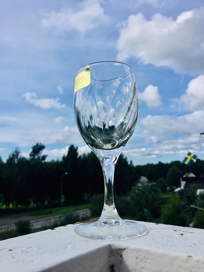 LUMINARC FRANKRIKE - 6 st LIKÖRGLAS med optisk kupa VINTAGE