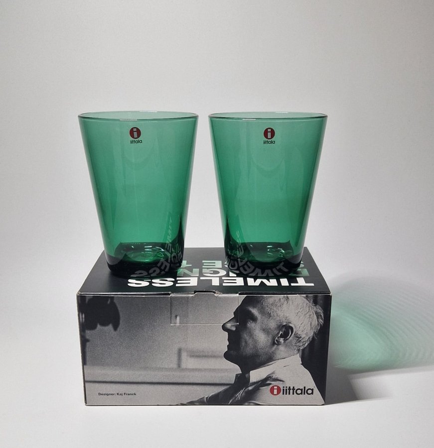 IITTALA KARTIO TUMBLER GLAS 2 ST DESIGN AV KAJ FRANCK EMERALD/GRÖN 40 CL