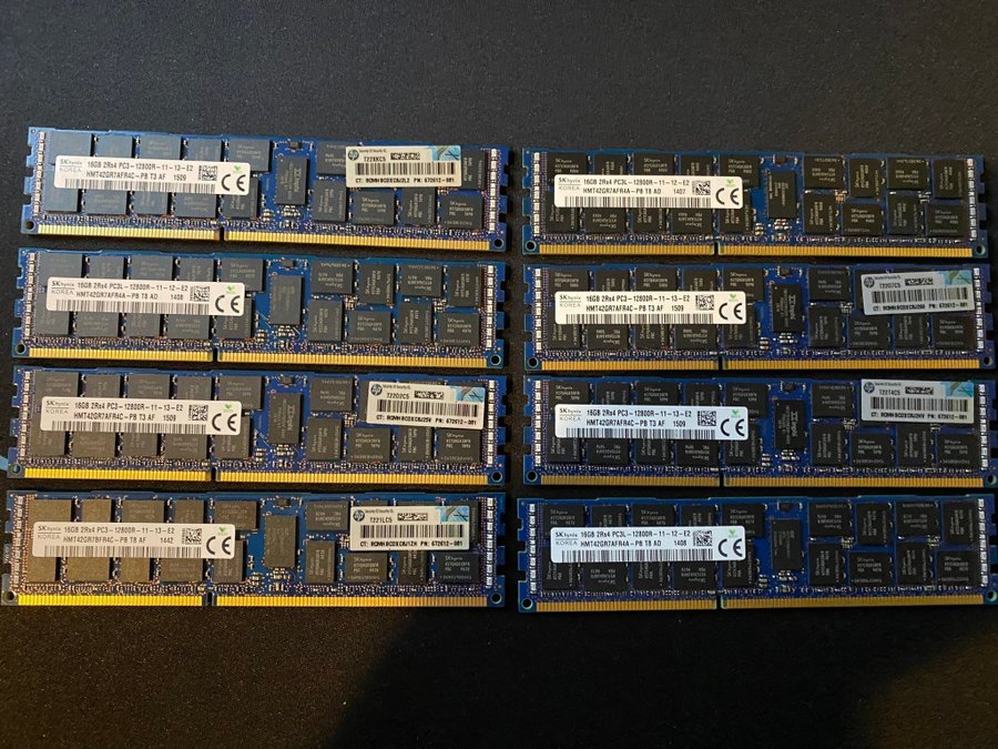 128GB (8 x 16GB DDR3 ECC)