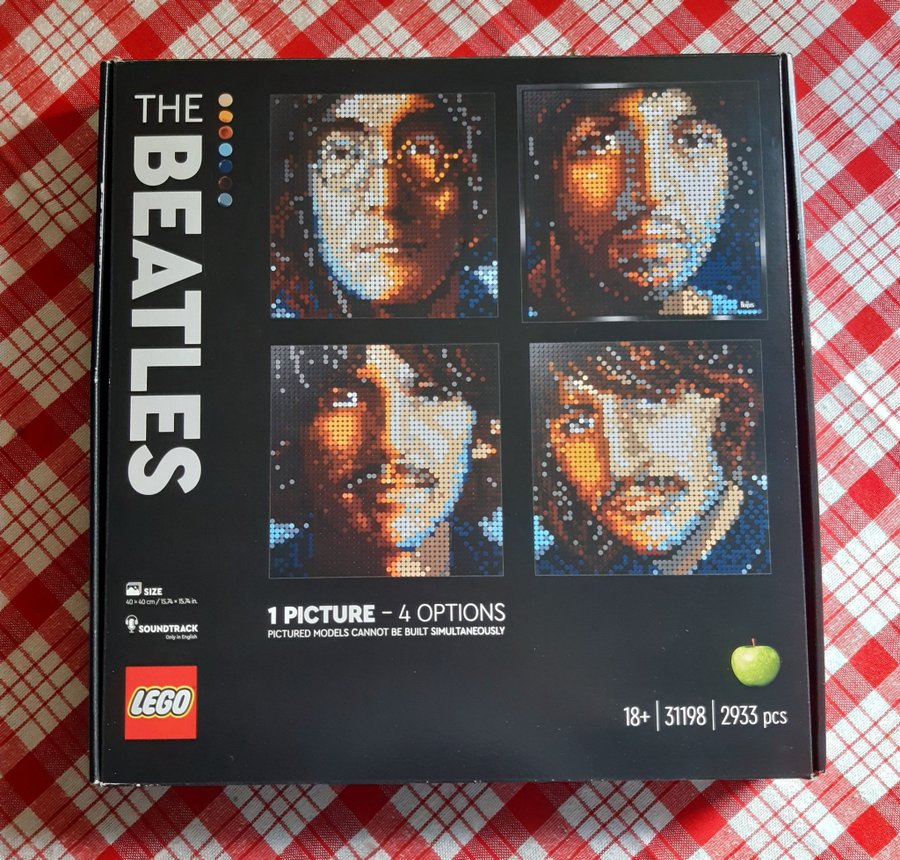 The Beatles LEGO Pussel Konst Tavla 1×4 Motiv John Lennon Paul McCartney mfl