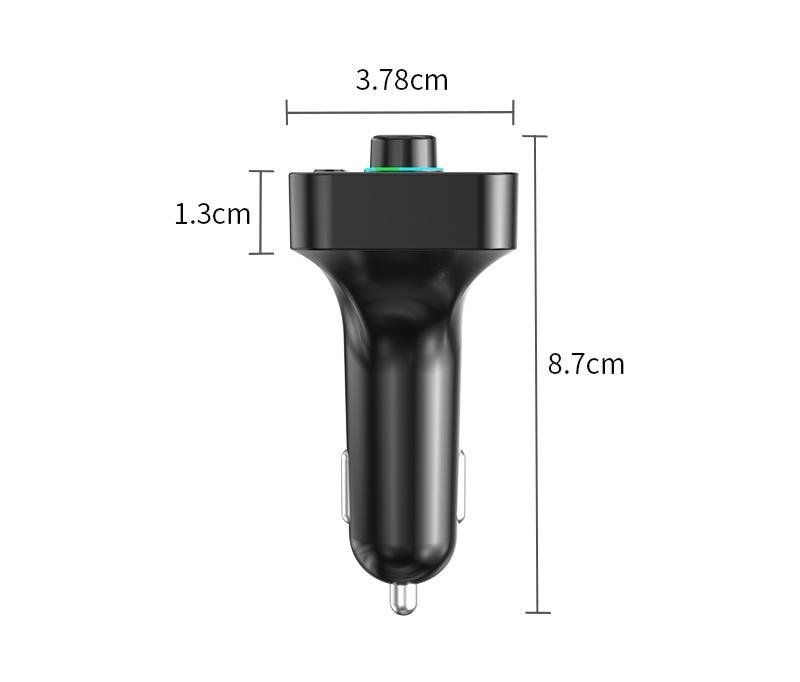 FM-sändare Bluetooth med dubbla USB-portar LED-bakgrundsbelysning